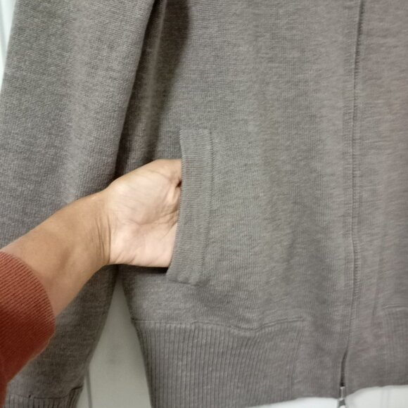 Banana Republic Cardigan Extra Fine Merino Wool Zip-Up Sweater Small Brown Mens - Picture 5 of 10